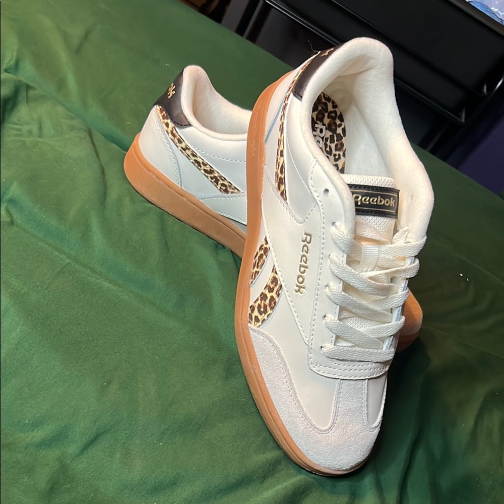 Reebok Women's Cream and Leopard Sneakers